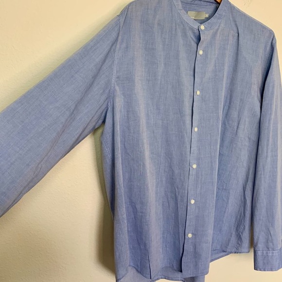 Vince Mens Button Down Shirt Light Blue - Picture 2 of 10